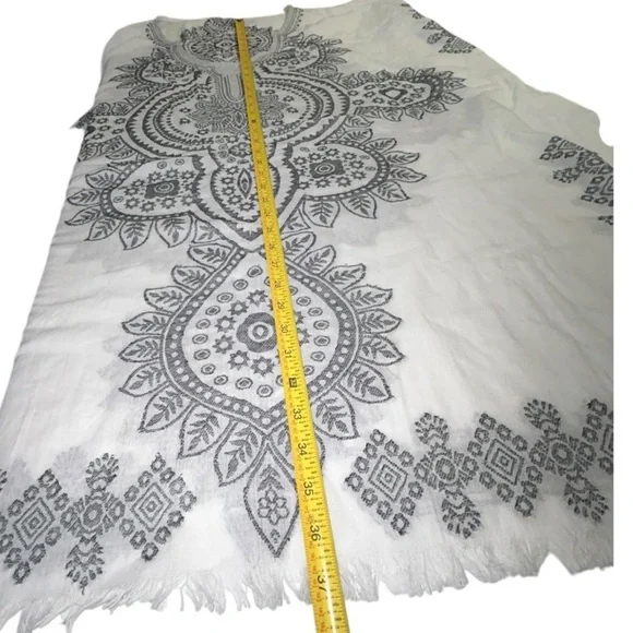 Raj Kaftan Elegant Black and White Women's kaftan/kimono/tunic One Size - Picture 8 of 8